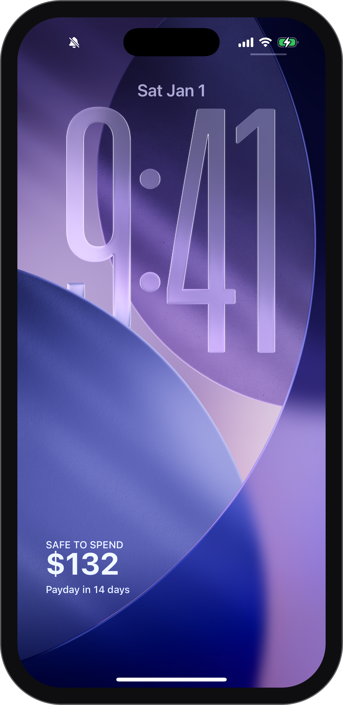 Safe to Spend lock screen widget